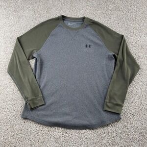 Under Armour Shirt Mens XL Gray Thermal Waffle Knit Long Sleeve Athletic Top